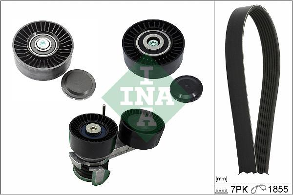 Set curea trapezoidale cu nervuri - INA