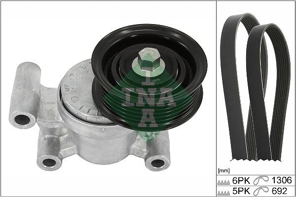Set curea trapezoidale cu nervuri - INA