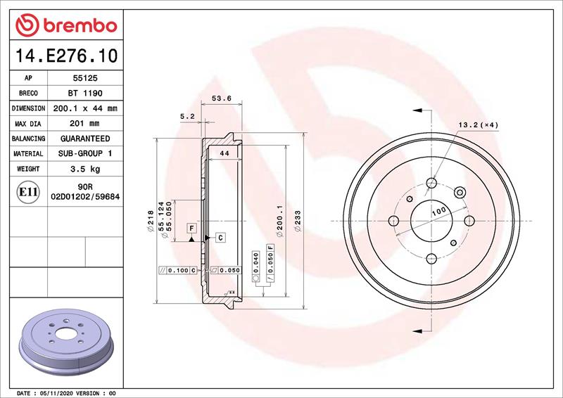 Tambur de frana - BREMBO