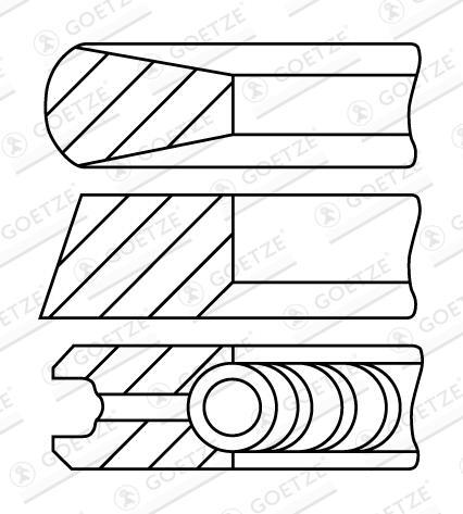 Kit de segmente piston - GOETZE ENGINE