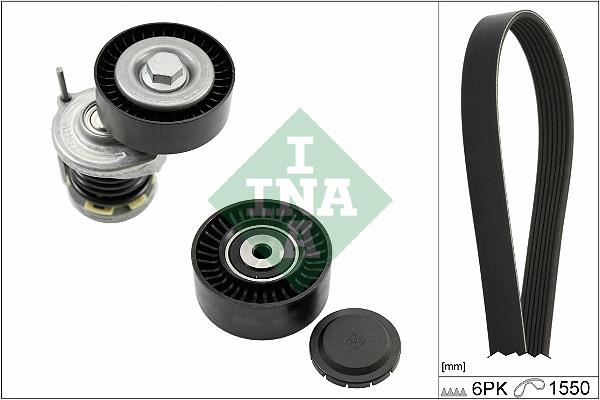 Set curea trapezoidale cu nervuri - INA
