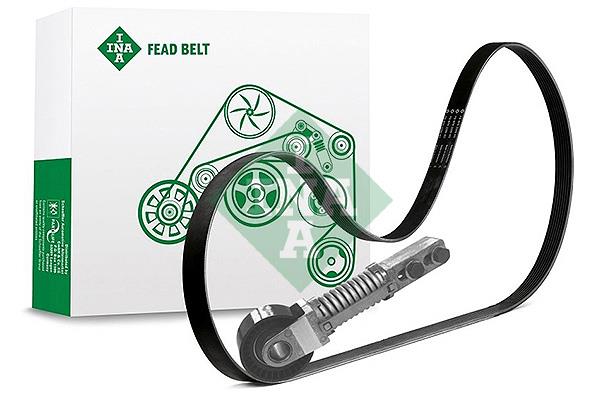 Set curea trapezoidale cu nervuri - INA