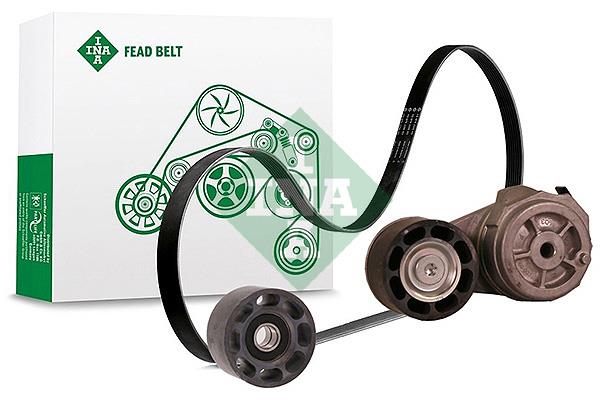 Set curea trapezoidale cu nervuri - INA