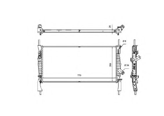 NRF Radiator, engine cooling 11544286 - NRF
