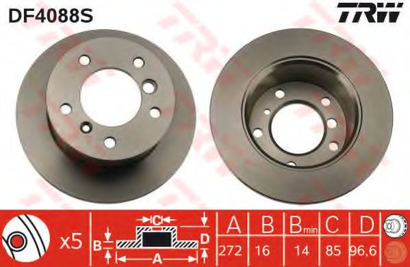 TRW Brake Disc 4693262 - TRW