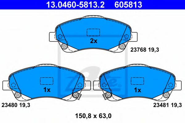 ATE Brake Pad Set, disc brake 10123063 - ATE