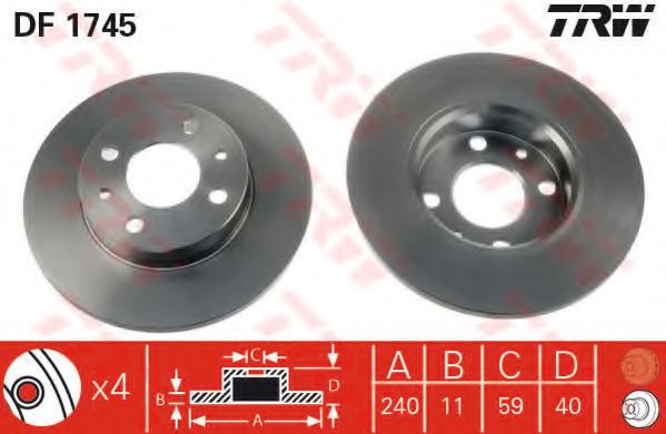 TRW Brake Disc 10702316 - TRW