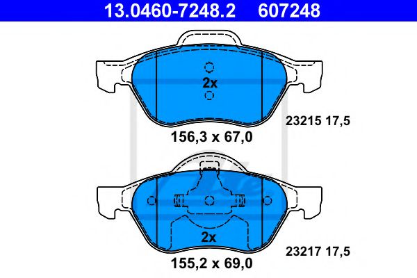 ATE Brake Pad Set, disc brake 10123382 - ATE