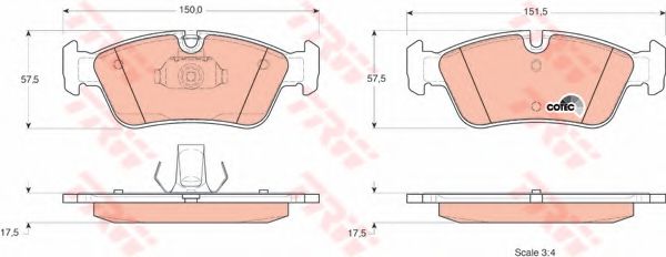 TRW Brake Pad Set, disc brake 4700258 - TRW