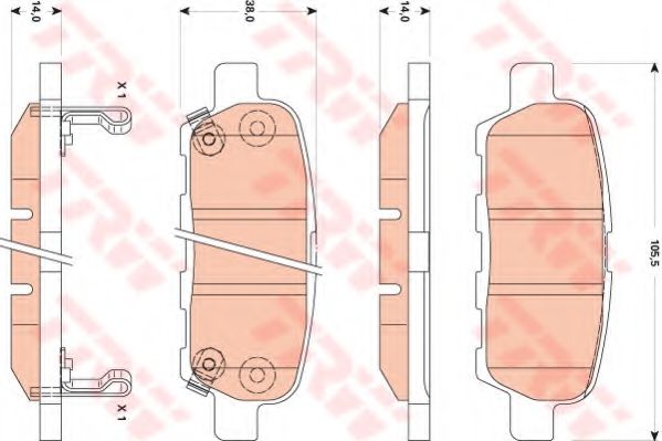 TRW Brake Pad Set, disc brake 10701350 - TRW
