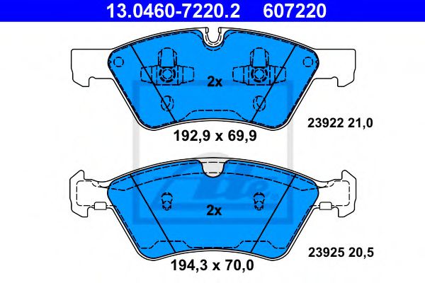 ATE Brake Pad Set, disc brake 10123368 - ATE