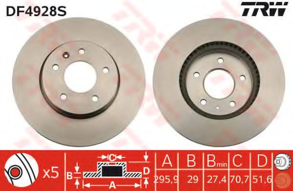 TRW Brake Disc 10702143 - TRW