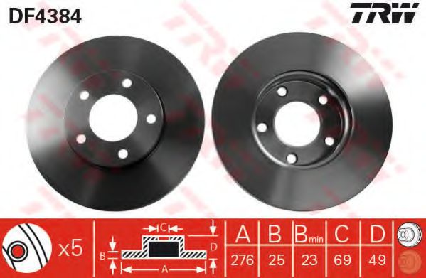 TRW Brake Disc 10707842 - TRW