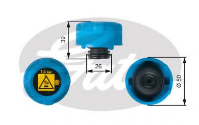 GATES Sealing Cap, coolant tank 11721504 - GATES