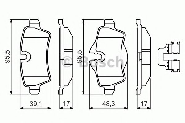 BOSCH Brake Pad Set, disc brake 11468640 - BOSCH