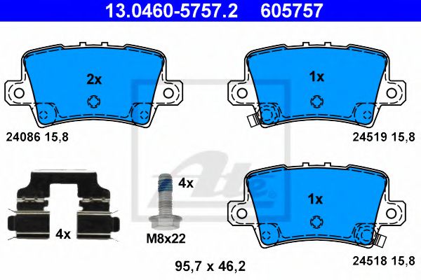ATE Brake Pad Set, disc brake 10228186 - ATE