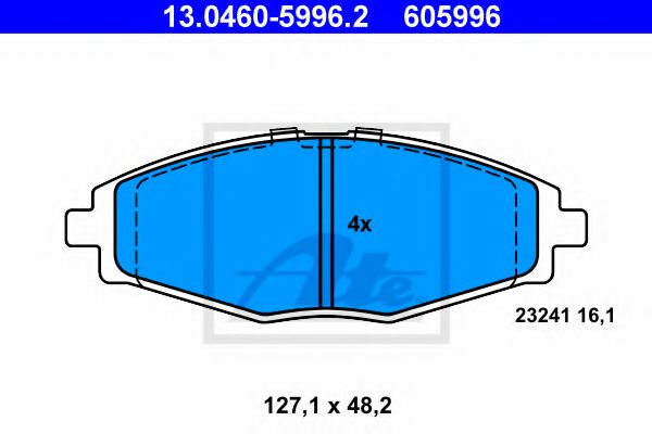 ATE Brake Pad Set, disc brake 10123204 - ATE