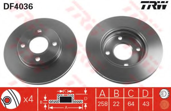 TRW Brake Disc 10705227 - TRW
