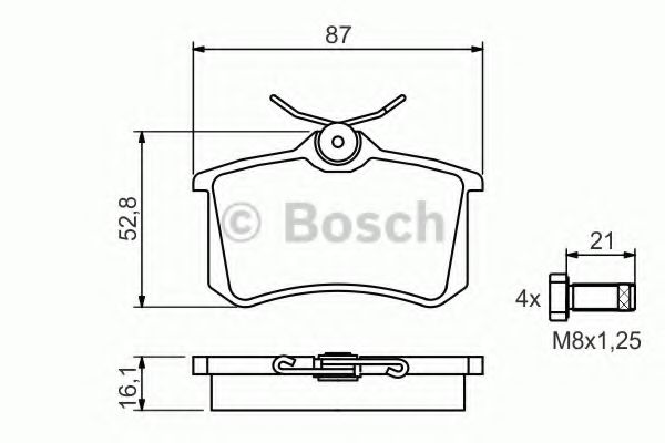 BOSCH Brake Pad Set, disc brake 10653865 - BOSCH