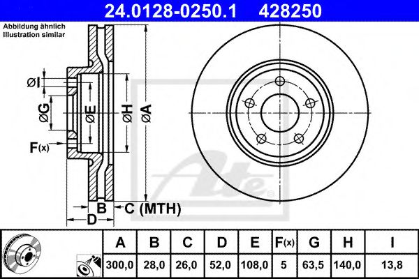 ATE Brake Disc 10800762 - ATE