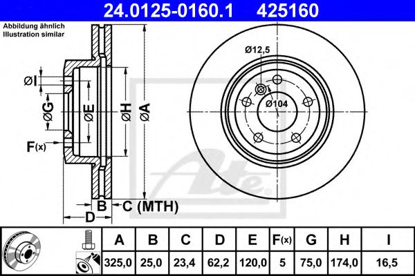 ATE Brake Disc 10124281 - ATE