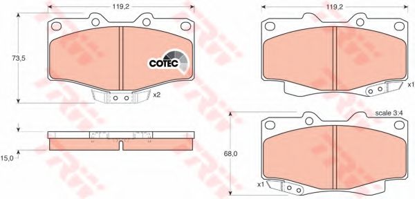 TRW Brake Pad Set, disc brake 10699493 - TRW