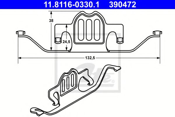 ATE Spring, brake caliper 10253511 - ATE