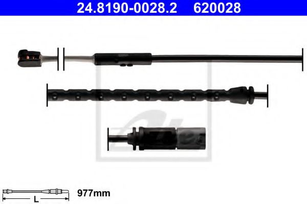 ATE Warning Contact, brake pad wear 10801138 - ATE