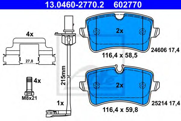 ATE Brake Pad Set, disc brake 11466530 - ATE