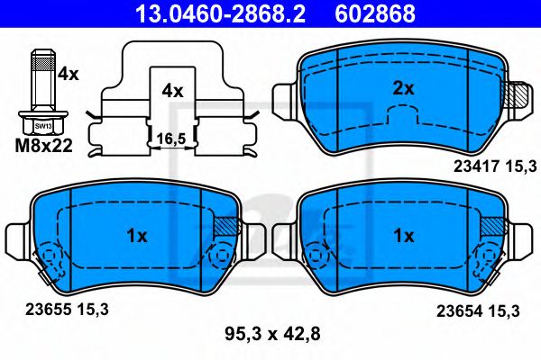 ATE Brake Pad Set, disc brake 10122740 - ATE