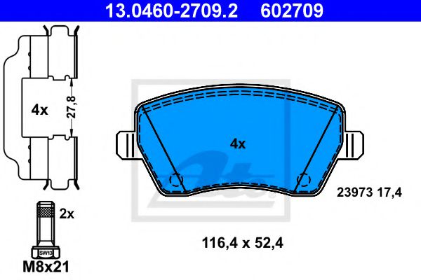 ATE Brake Pad Set, disc brake 10202219 - ATE