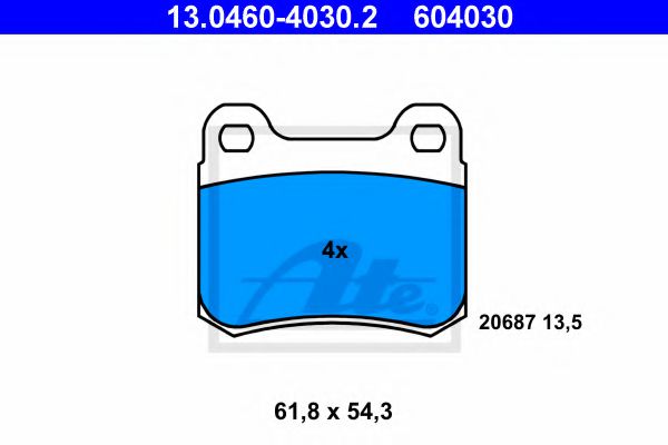 ATE Brake Pad Set, disc brake 10122940 - ATE