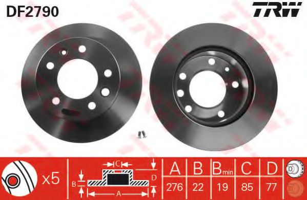 TRW Brake Disc 4699187 - TRW