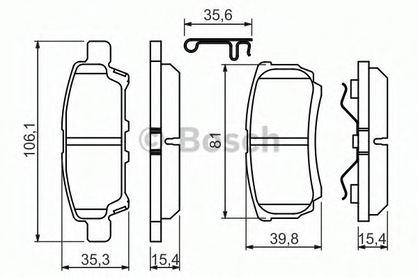 BOSCH Brake Pad Set, disc brake 10938878 - BOSCH