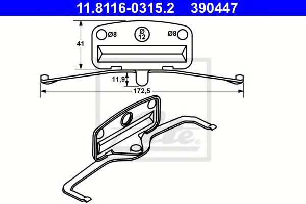 ATE Spring, brake caliper 10253510 - ATE