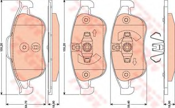 TRW Brake Pad Set, disc brake 10701707 - TRW