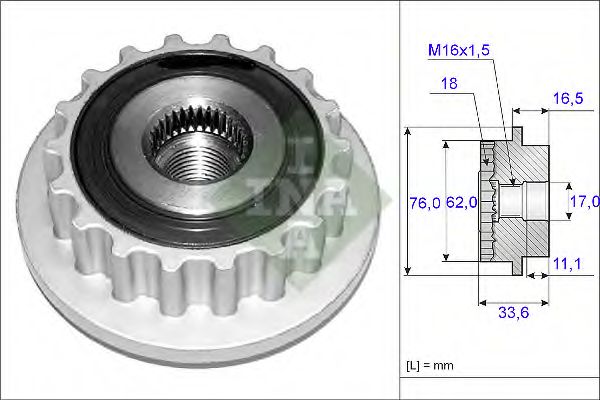 INA Alternator Freewheel Clutch 3206660 - INA