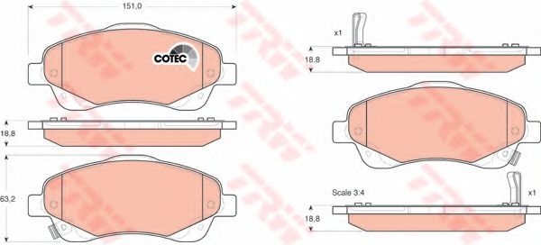 TRW Brake Pad Set, disc brake 10676885 - TRW