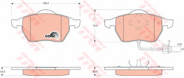 TRW Brake Pad Set, disc brake 3281606 - TRW