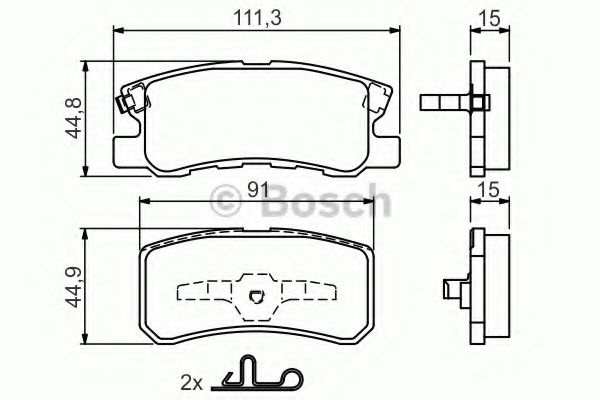 BOSCH Brake Pad Set, disc brake 10105079 - BOSCH