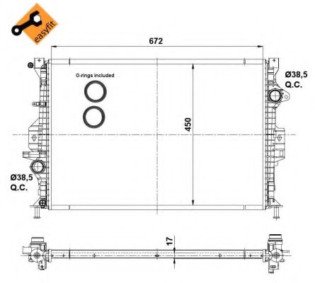 NRF Radiator, engine cooling 11544279 - NRF