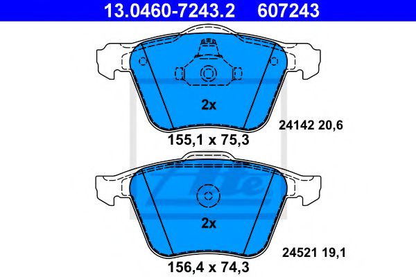 ATE Brake Pad Set, disc brake 10253548 - ATE