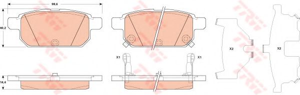 TRW Brake Pad Set, disc brake 10760086 - TRW