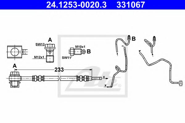 ATE Brake Hose 10330507 - ATE