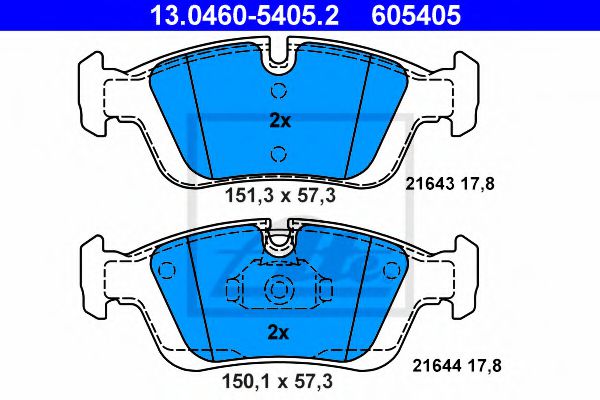 ATE Brake Pad Set, disc brake 10123032 - ATE