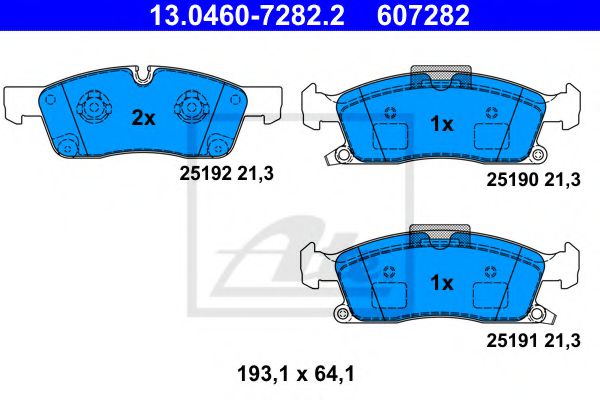 ATE Brake Pad Set, disc brake 10646875 - ATE