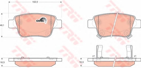 TRW Brake Pad Set, disc brake 10677245 - TRW