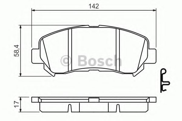 BOSCH Brake Pad Set, disc brake 10938877 - BOSCH