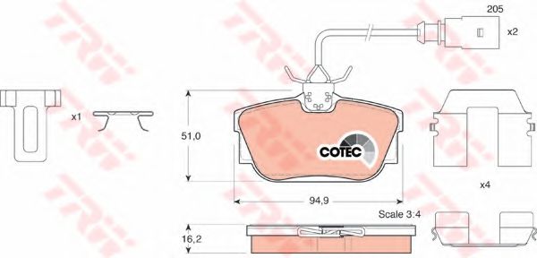 TRW Brake Pad Set, disc brake 10704326 - TRW
