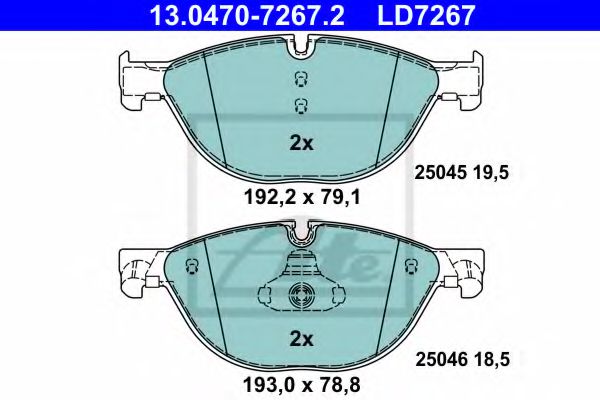 ATE Brake Pad Set, disc brake 11427673 - ATE